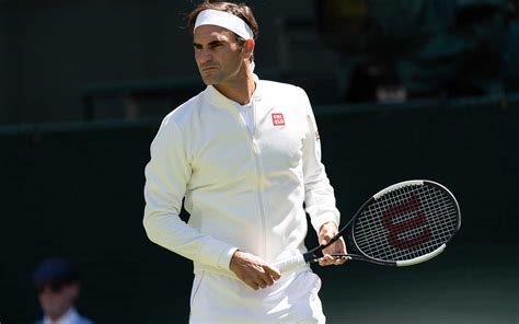 The tennis legend partnered with. Roger Federer wins at Wimbledon in a new Uniqlo uniform