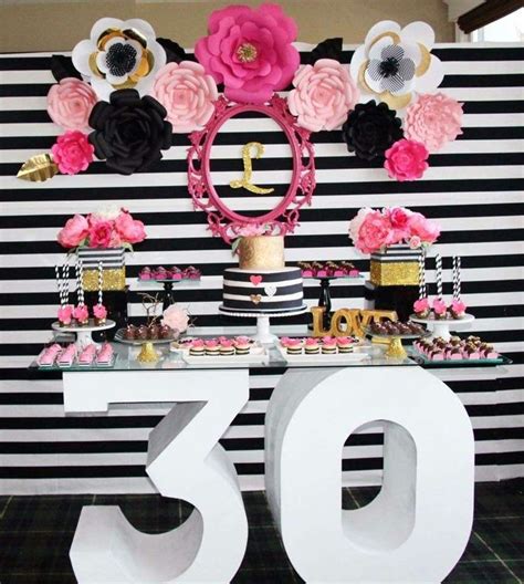 Black White Pink And A Little Golden Birthday Party Ideas Photo 5