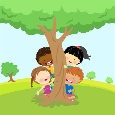Diverse Children Playing Outside Illustrations Royalty Free Vector