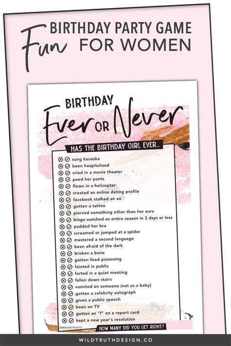 Birthday activities can include varied birthday games and other fun related activities that they love to take active part even in various sporty games during this celebratory day. Younger Or Older? Nostalgic Women's Birthday Game ...
