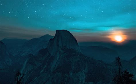 Gray Mountains Sky Full Of Stars 5k Mac Wallpaper Download