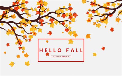 Premium Vector Hello Fall Vector Background Banner Hello Fall Text