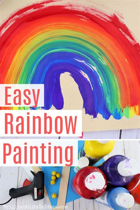 Easy Rainbow Painting With Pom Poms For Kids Brilliant Little Ideas