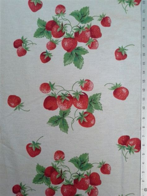 Vintage Cotton Strawberry Toweling Fabric With Hemmed Edges Etsy