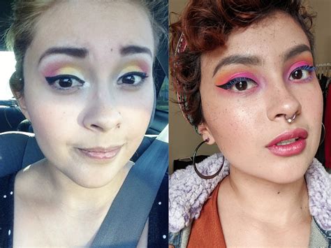 makeup progress a colorful look in 2014 and today ccw r makeupaddiction