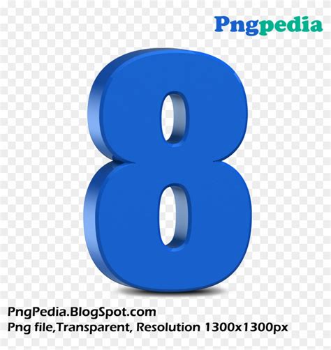 Blue 3d Numbers Set Eight 3d Number 8 Png Transparent Png