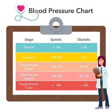 Gráfico De Pressão Arterial Com Médico Vetor Premium