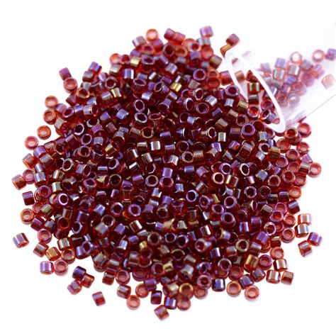 Miyuki Delica Seed Bead 110 Color Lined Garnet 3 Gram Tube