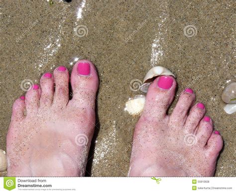 Female Legs In The Sand Beach Stock Photo Image Of River Sunk