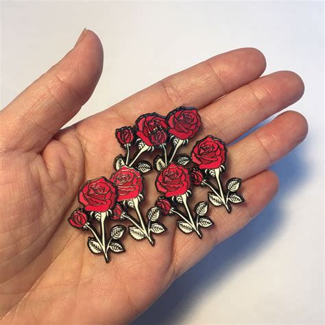 Rose Enamel Pin By Rosiewonders On Etsy Listing