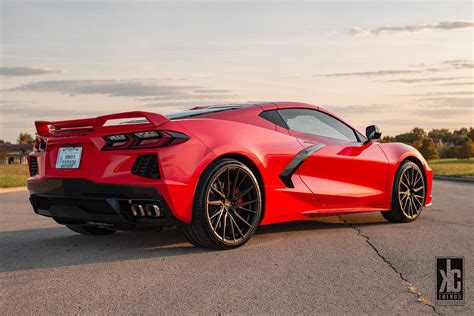 Chevrolet Corvette C8 Stingray Red Vossen Hf 4t Wheel Front