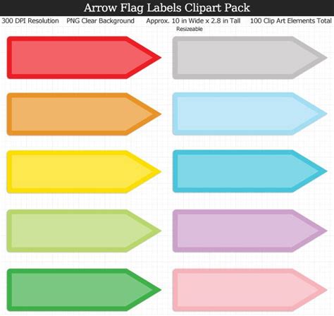 Love These Rainbow Arrow Flag Label Clipart For My Binders And Planner