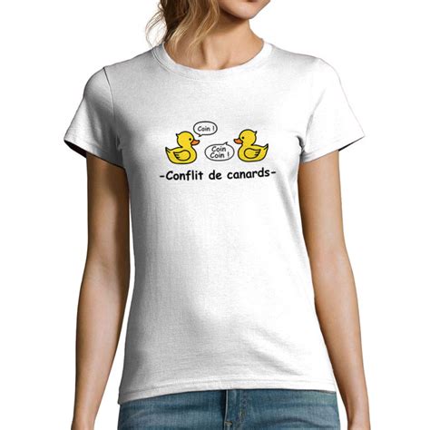 T Shirt Femme Conflit De Canards