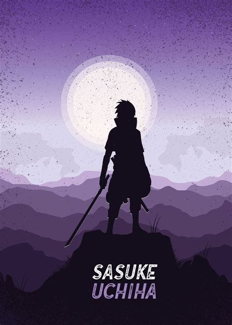 Sasuke Uchiha Silhouette Poster By Louzaart Displate In 2021