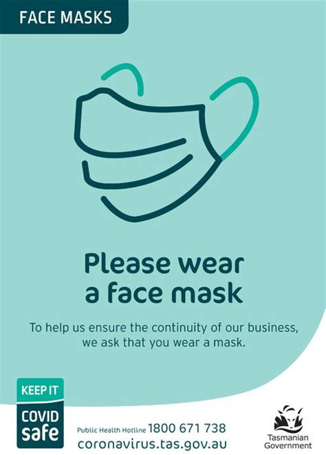 Please Wear A Face Mask Posters Tasmanian Department Of Health