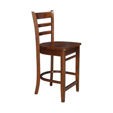 International Concepts Emily Counter Height Stool 24sh In Espresso