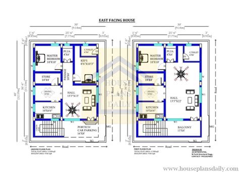 30x40 East Facing Home Plan With Vastu Shastra House Plan And Designs