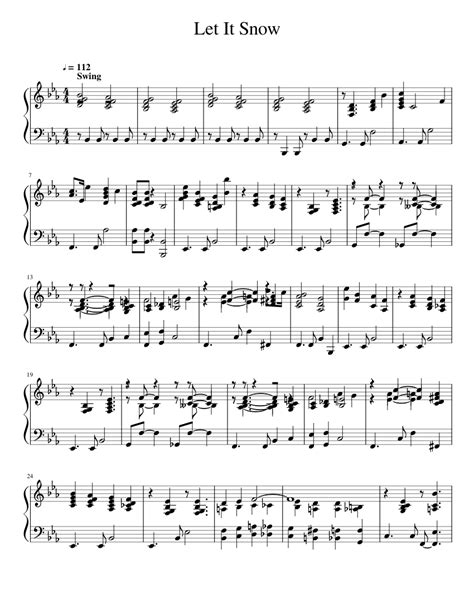 Letitsnow Sheet Music For Piano Solo