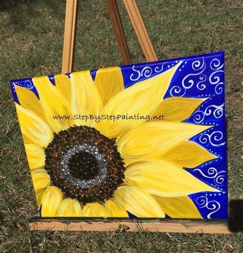 Sunflower Pdf Download Acrylic Painting Tutorial