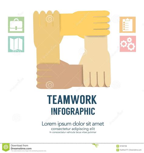Teamwork Concept Infographic Stock Illustration Illustration Of Relax