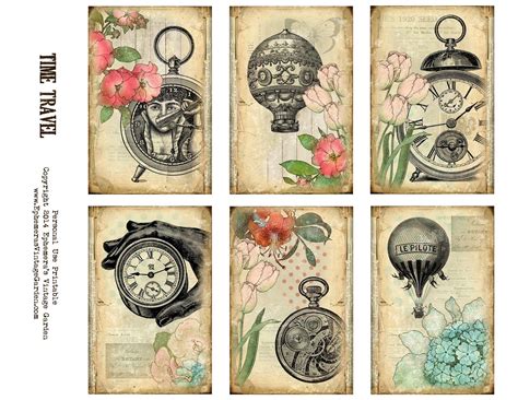 Ephemeras Vintage Garden Free Printable Steampunk Journaling Cards