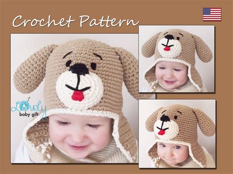 Crochet Hat Pattern Baby Hat Pattern Puppy Dog Hat Crochet Etsy