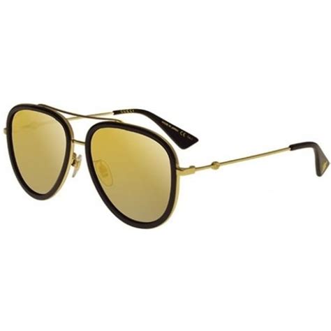 gucci black and gold aviator women s sunglasses gg0062s 001