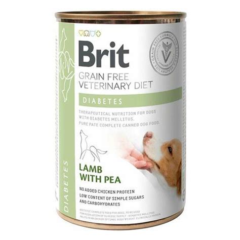 Brit Veterinary Diet Dog Diabetes Grain Free Lamb With Pea Wet Lata