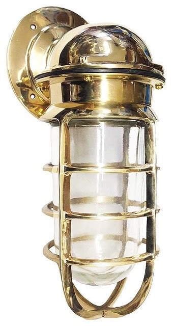 Nautical Bulkhead Sconce Indoor Outdoor Solid Brass Beach Style