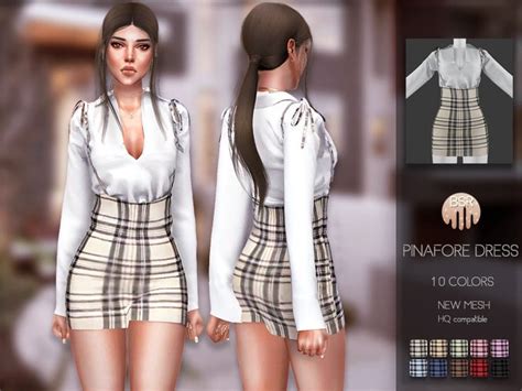 Busra Trs Pinafore Dress Bd190 Sims 4 Dresses Sims 4 Sims 4 Clothing