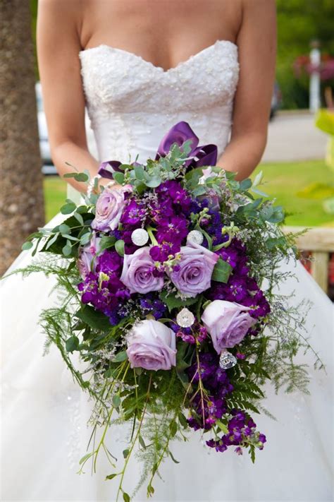 Purple Cascade Wedding Bouquets