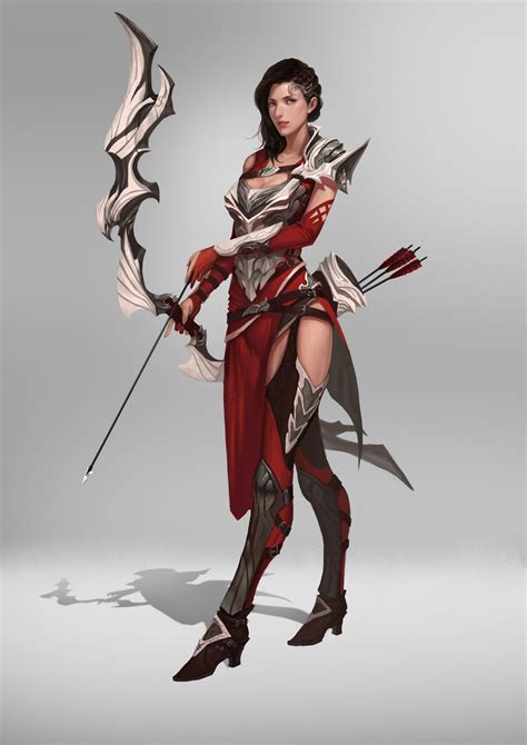 Artstation Archer Concept Design Jiamin Lin Fantasy Female Warrior Warrior Woman Female
