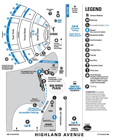 Bowl Access Map Hollywood Bowl
