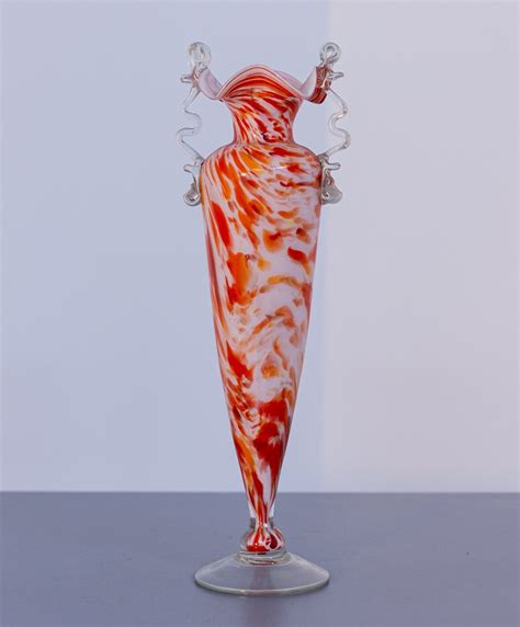 Orange Vintage Murano Glass Vase By Fratelli Toso 1940 190895