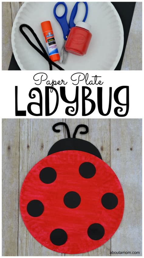These ladybug cutouts are great spring or summer time decorations. Paper Plate Ladybug Craft for Kids - About a Mom