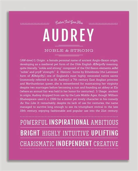 Audrey Name Art Print Personalized Art Print Classic Names Names