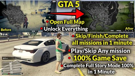 Gta 5 Pc Offline 100 Gamesave How To Skipcomplete All Mission Play