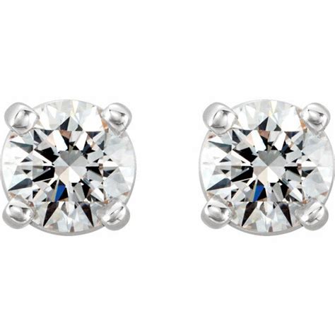 Lab Grown Diamond Stud Earrings In 14K White Gold 1 3 Ct Tw EBay