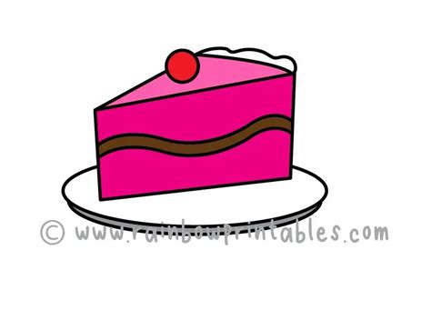 Slice Of Cake Drawing Step By Step