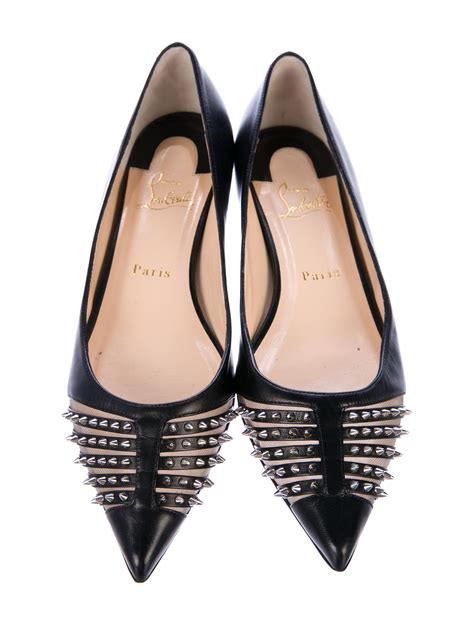 Christian Louboutin Spiked Pointed-Toe Flats - Shoes - CHT79854 | The ...