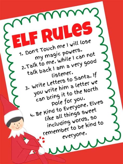 Elf On The Shelf Rules Free Printable