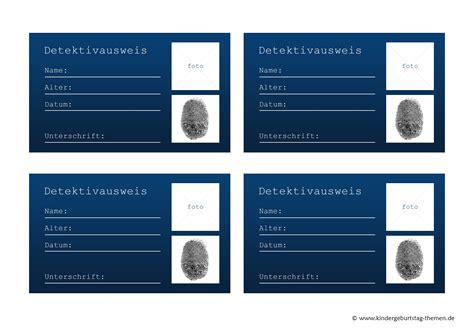 Vorlage kostenlos marcumar ausweis zum ausdrucken. Detektiv Zubehör und Deko selbst basteln: Ausweis-Vorlage ...