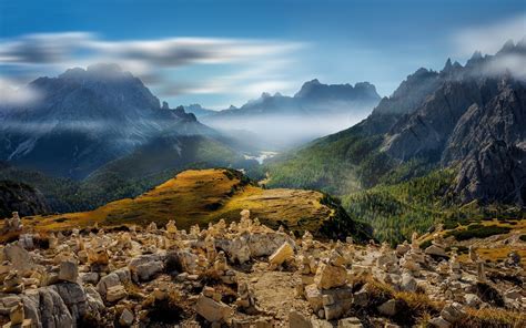 Landscape Nature Valley Mist Mountain Forest Italy