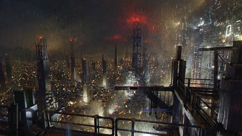 A Cyberpunk City Soaked In The Rain Wallpaper From Deus Ex Mankind