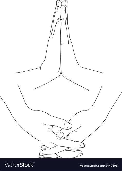 Hands Folded In Prayer Royalty Free Vector Image