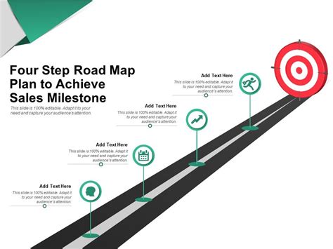 Four Step Road Map Plan To Achieve Sales Milestone Templates