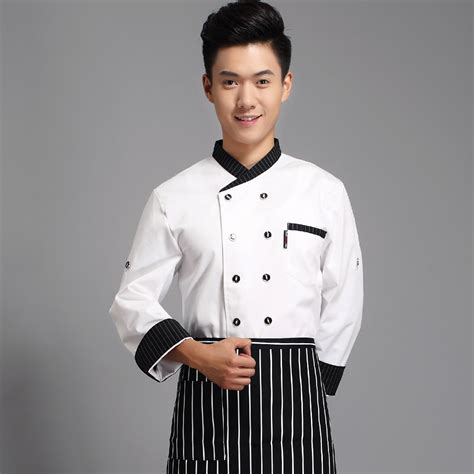 Male Chef Hotel Uniform Clothing Long Sleeved Hotel Restaurant Kitchen