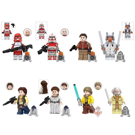 8pcs Star Wars Padme Amidala Luke Leia Han Solo Jan Dodonna Minifigures Set Building Toy