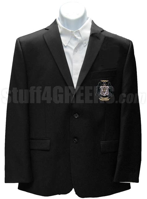 Omega Beta Psi Blazer Jacket With Crest Black