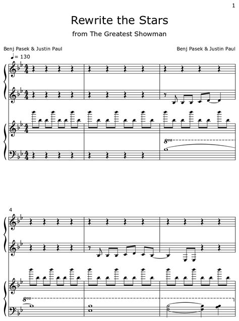 Rewrite The Stars Sheet Music For Piano